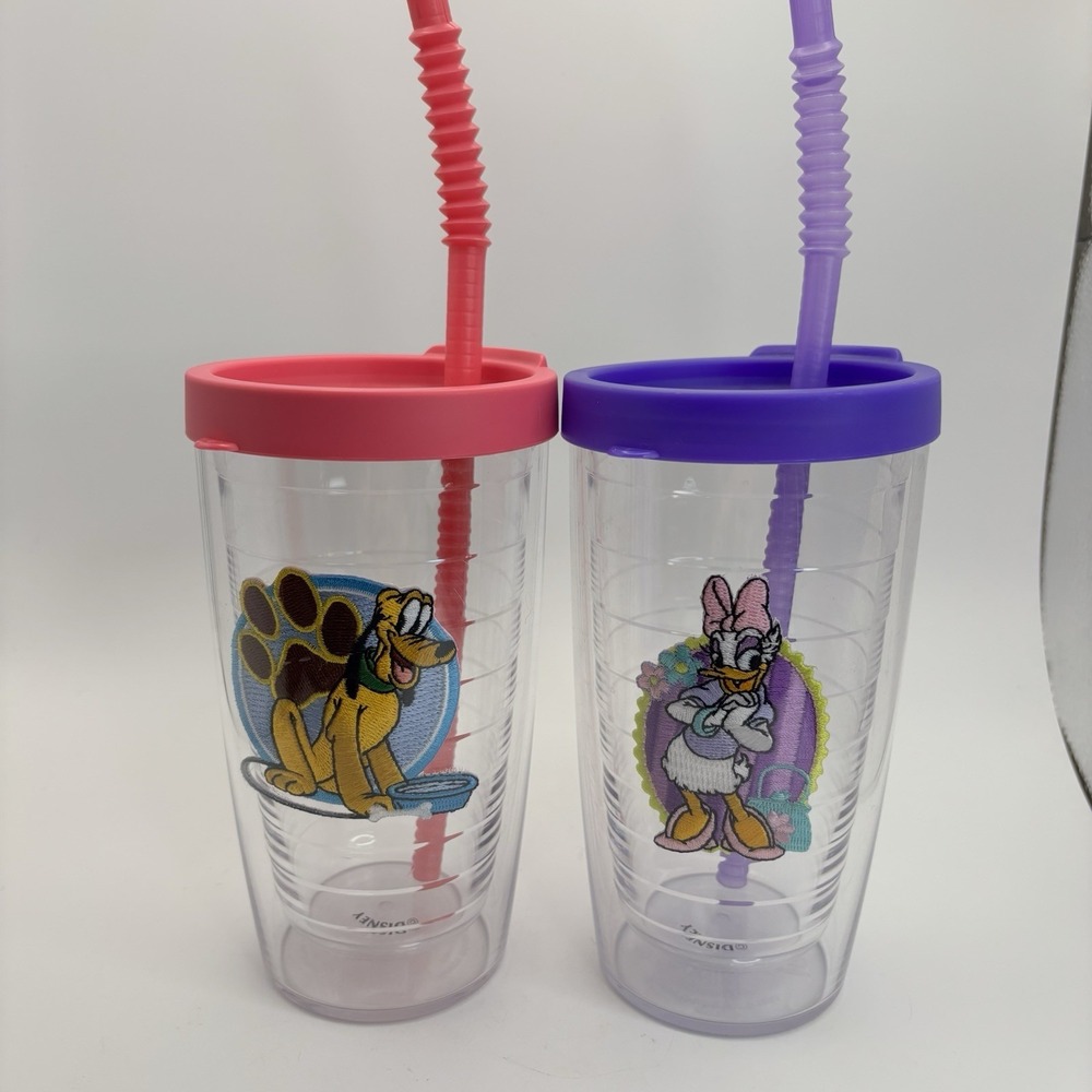 2 Tervis Disney Cup 10oz Lid straw Daisy Duck&Pluto Insulated Magic Kingdom